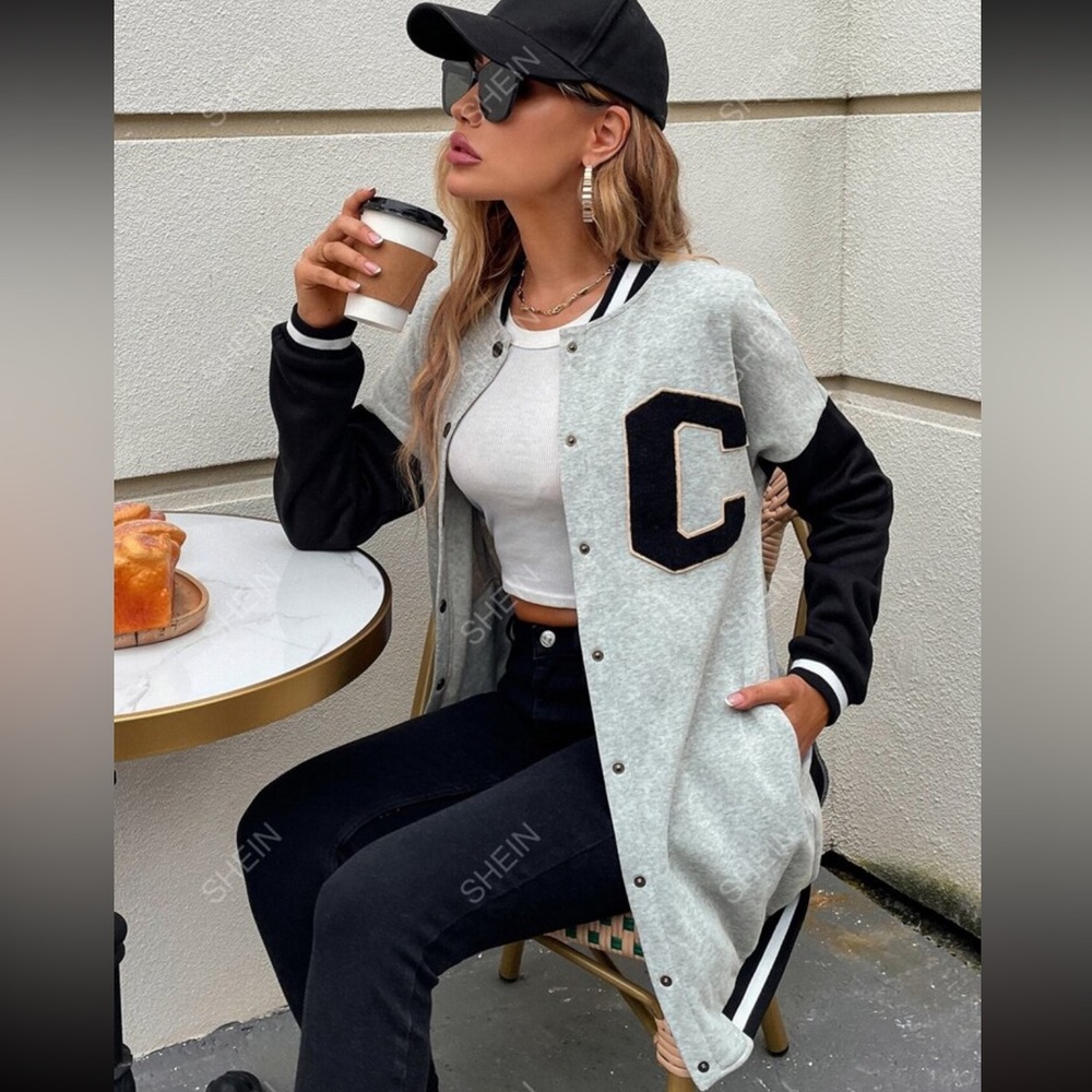 Letter Patched Varsity Jacket